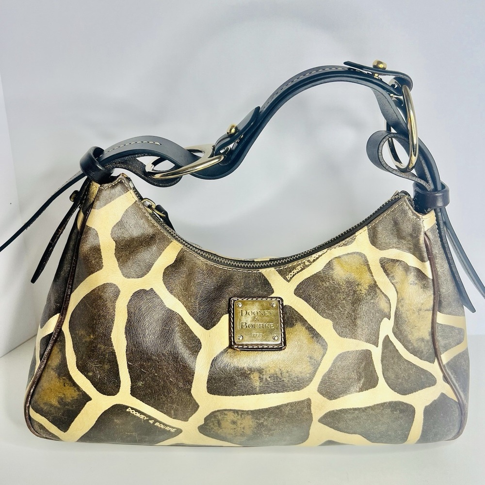 DOONEY & BOURKE Giraffe Print Hobo Bag - Buckle Leather Strap